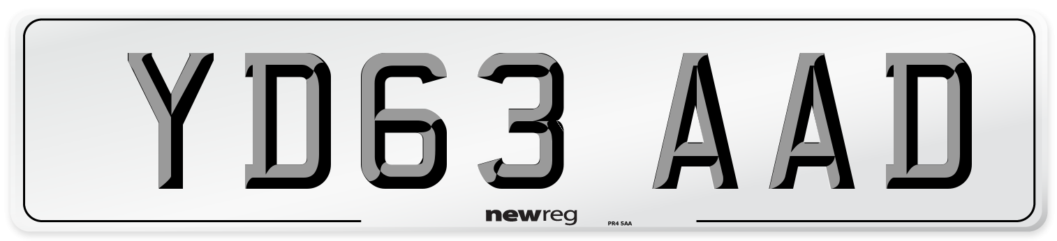 YD63 AAD Number Plate from New Reg